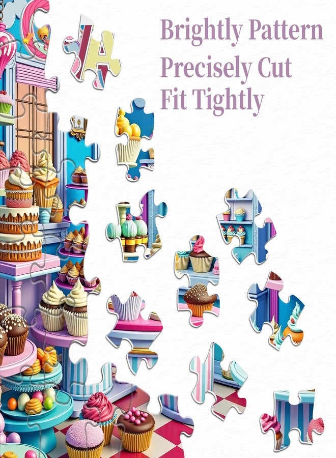 PPuzzling Colorful Cupcakes Puzzles for Adults 1000 Pieces, Birthday Cakes Donut Jigsaw Puzzles, Challenging Food Candy Art Puzzles - Image 4